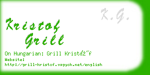 kristof grill business card